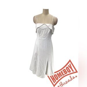 Black Halo white sleeveless dress size 6 damed bottom , and damage strap